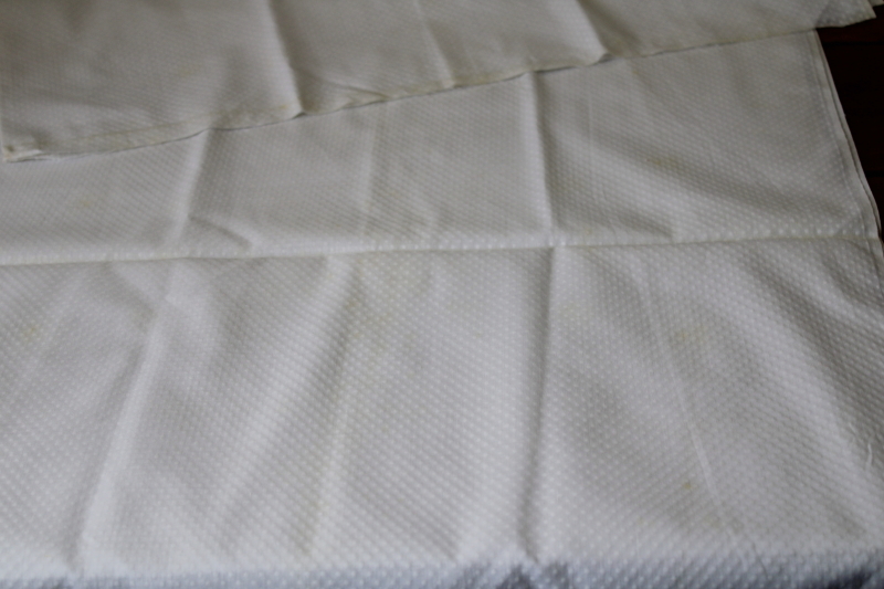 photo of white on white flocked dots dotted swiss, 70s vintage cotton fabric #1