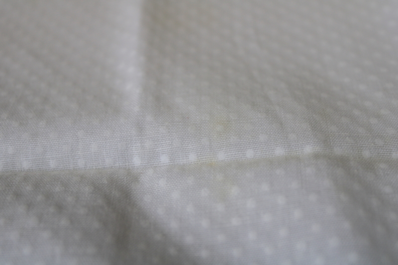 photo of white on white flocked dots dotted swiss, 70s vintage cotton fabric #4