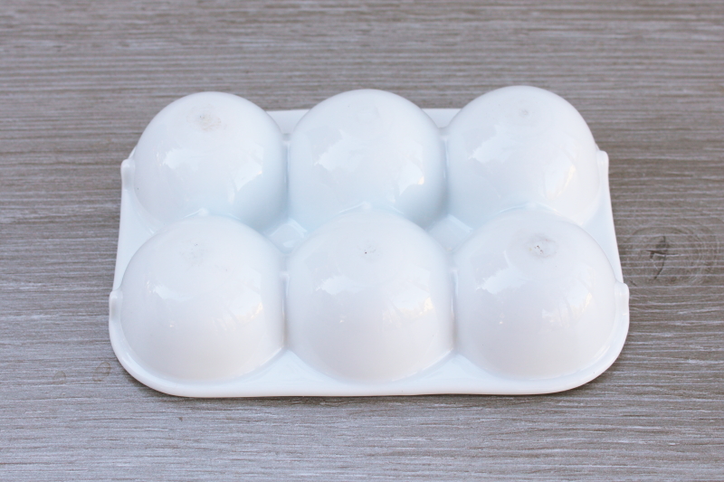 photo of white porcelain egg holder, modern farmhouse ironstone china egg carton shape tray #2