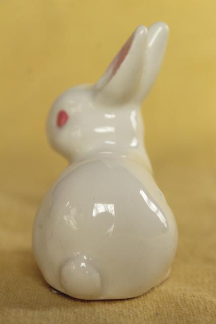 photo of white rabbit china figurines, vintage Easter bunnies Napco & OMC Japan #7