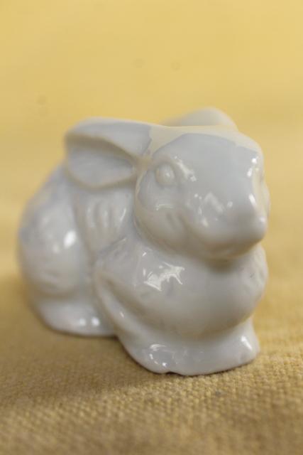 photo of white rabbit china figurines, vintage Easter bunnies Napco & OMC Japan #11