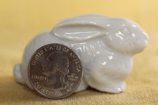 photo of white rabbit china figurines, vintage Easter bunnies Napco & OMC Japan #12