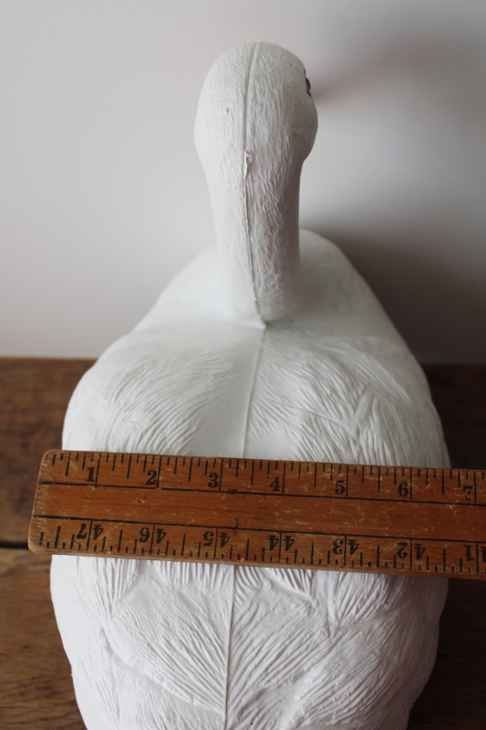 photo of white swan floating plastic pond decor, lifelike decoy yard lawn ornament  #6