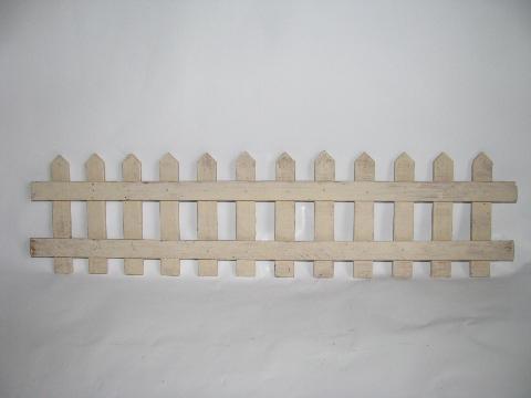 photo of white wood picket fence for vintage Christmas village, old-fashioned putz scene #3