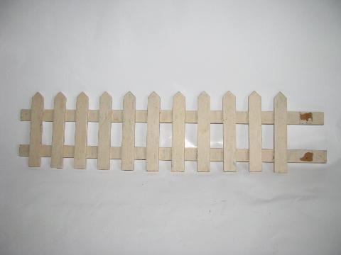 photo of white wood picket fence for vintage Christmas village, old-fashioned putz scene #4