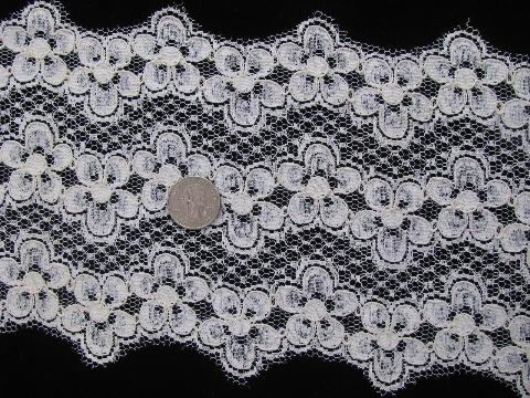 photo of wide floral lace insertion, pretty table runner dresser scarf fabric #2