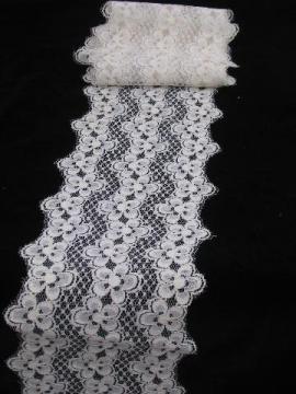 catalog photo of wide floral lace insertion, pretty table runner dresser scarf fabric