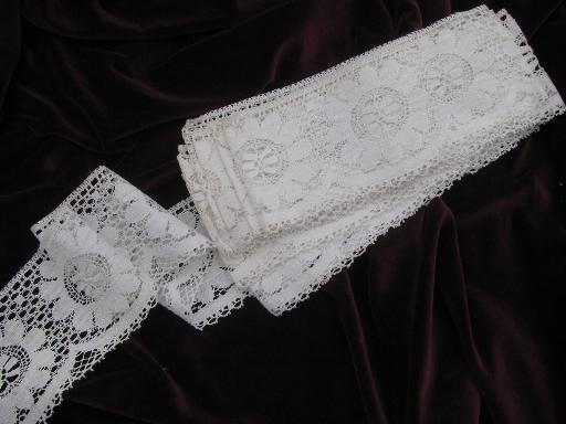 photo of wide old cotton lace edging, 6+ yds vintage sewing trim for curtains #1