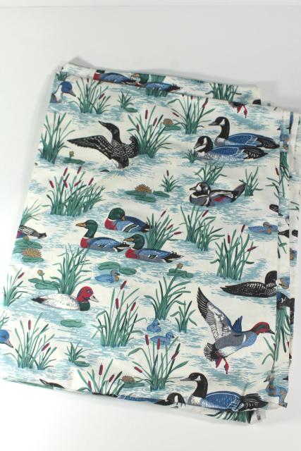 photo of wild ducks geese game bird print cotton fabric, for quilting or decor hunting camp / lake cabin #4