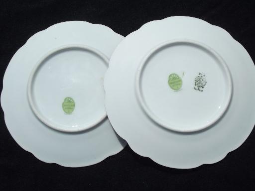 photo of wild rose w/ black and gold, vintage Wheelock china bread and butter plates #4