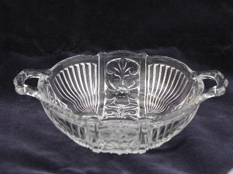 photo of wild rose pattern vintage crystal depression glass dish #2