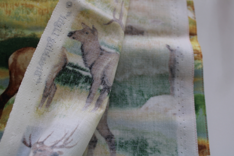 photo of wildlife print cotton quilting weight fabric, Wilmington Prints elk in the wilderness #3