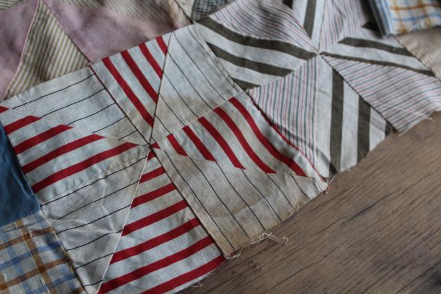 photo of windmill wheel quilt block table runner cloth, antique & vintage cotton fabric patchwork #3