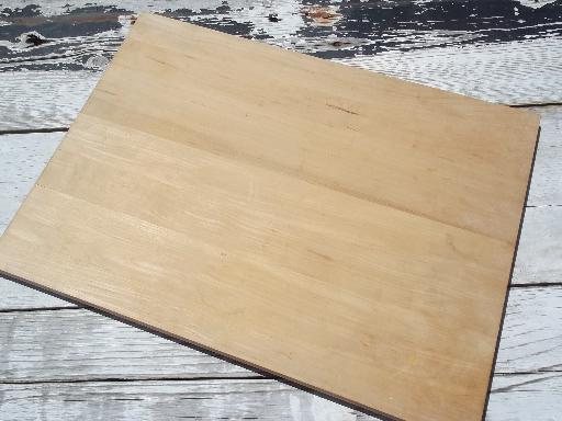 photo of wood kitchen board for cutting and rolling pastry, pie crust sizes marked #2