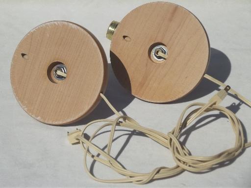 photo of wood ship's wheel wall sconce lamps, vintage sconces w/ nautical theme #6