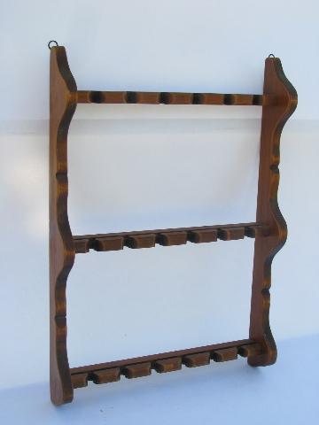 wood wall hanging spoon box & racks, collector's spoons or silver display