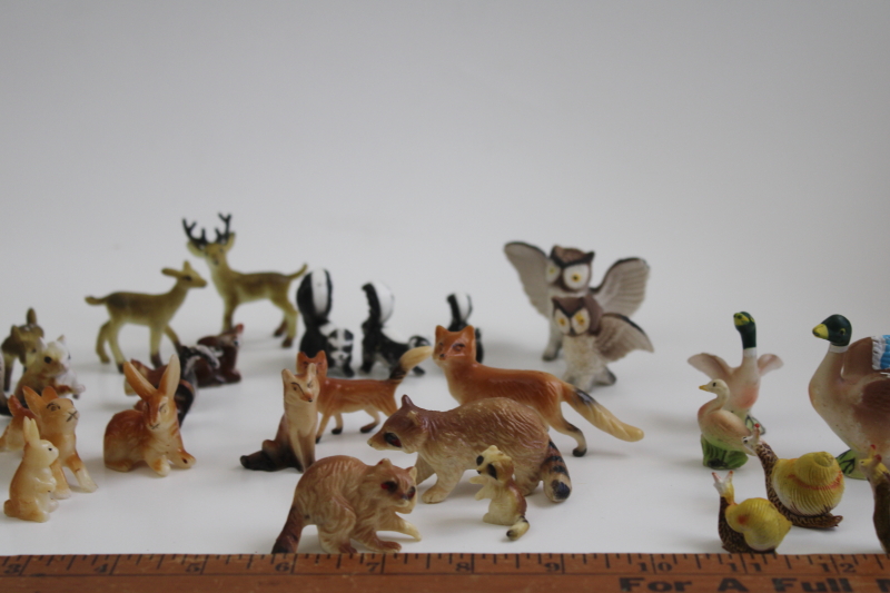 photo of woodland animals miniatures, lot vintage china plastic critters, forest fairy garden figurines #3