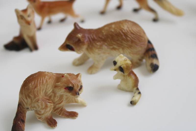 photo of woodland animals miniatures, lot vintage china plastic critters, forest fairy garden figurines #6