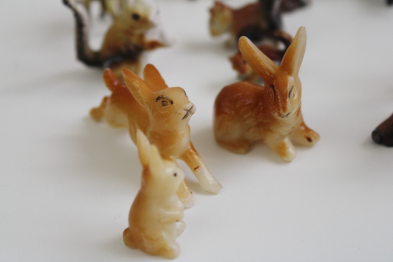 photo of woodland animals miniatures, lot vintage china plastic critters, forest fairy garden figurines #10