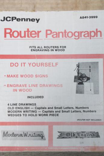 photo of woodworking router jig for making signs, JC Penney router pantograph for engraving& carving wood #2