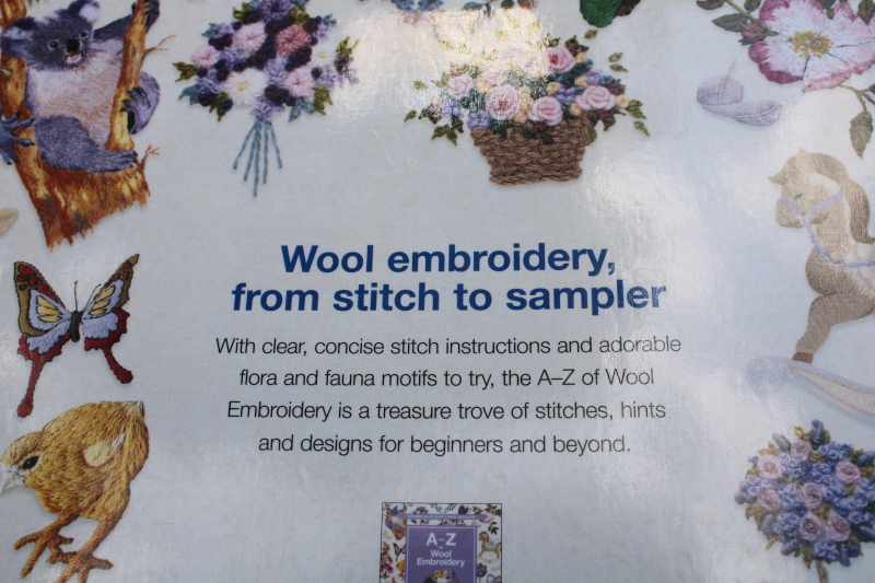 photo of wool embroidery A to Z, illustrated how to book, needlework stitches & techniques #4