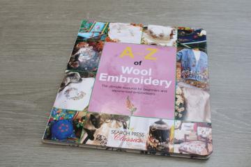 catalog photo of wool embroidery A to Z, illustrated how to book, needlework stitches & techniques