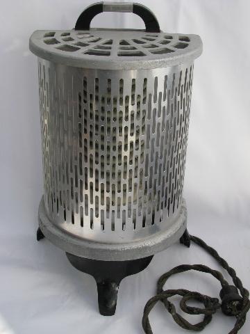 photo of working 1930s art deco vintage aluminum electric heater, Wesix #1