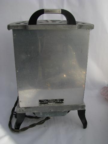 photo of working 1930s art deco vintage aluminum electric heater, Wesix #3