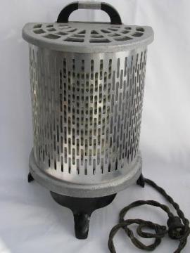 catalog photo of working 1930s art deco vintage aluminum electric heater, Wesix