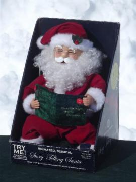 catalog photo of working animated Santa doll reads entire Night Before Christmas story 