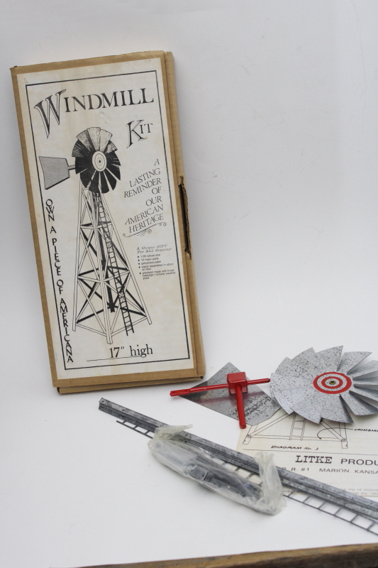 photo of working model windmill galvanized metal, vintage kit complete w/ instructions #1