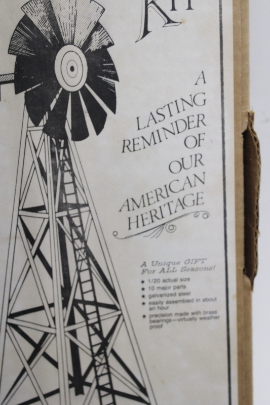 photo of working model windmill galvanized metal, vintage kit complete w/ instructions #4