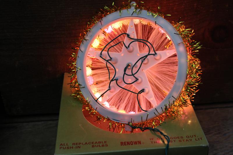 photo of working vintage Renown Christmas lights tree topper star spinning colors 1970s Taiwan #8