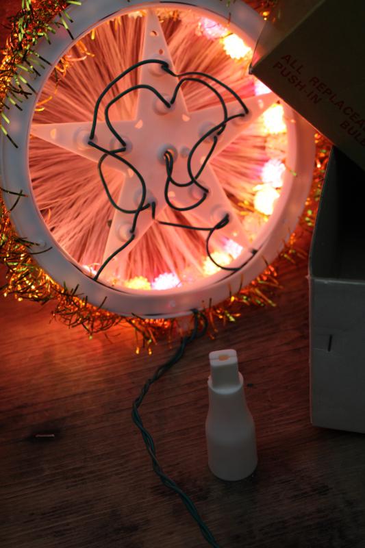 photo of working vintage Renown Christmas lights tree topper star spinning colors 1970s Taiwan #10