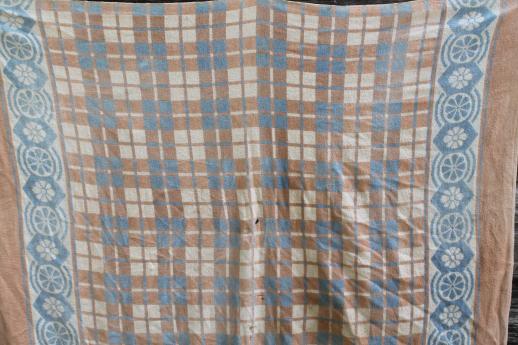 photo of worn vintage camp blankets, primitive rustic faded indian blanket colors  #10