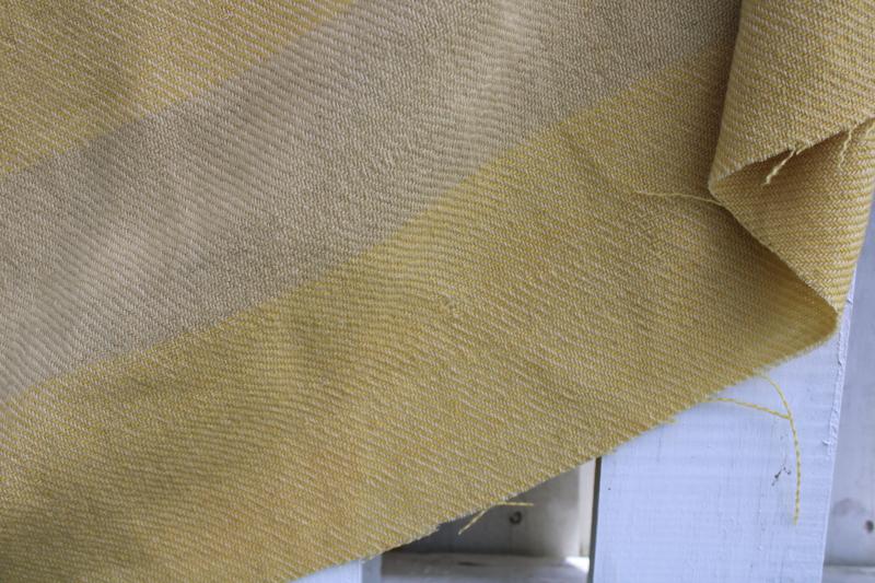 photo of worn wool camp blanket four point yellow Hudson's Bay stripe cutter fabric to upcycle #14