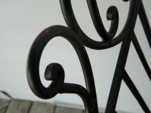 photo of wrought iron architectural storage rack baskets for mail/magazines etc #4