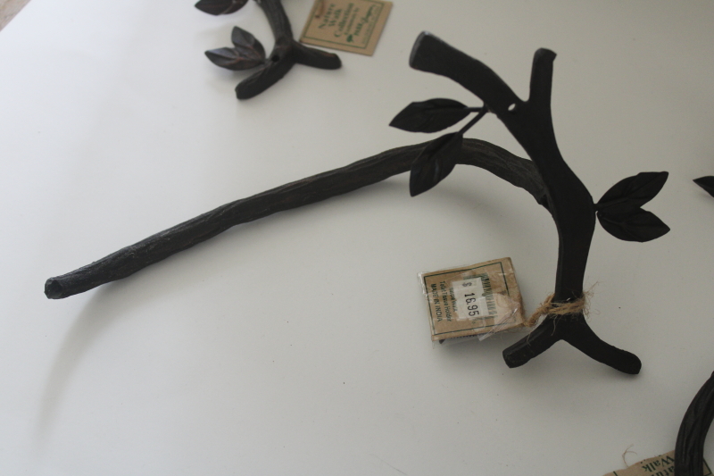 photo of wrought metal bathroom hardware, nature theme leaves & branches towel rod, wall mount ring towel holders  #9