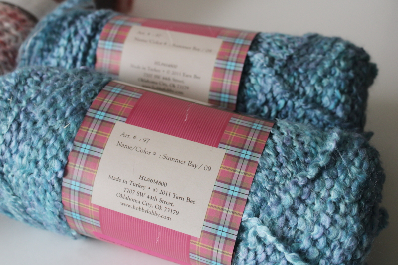 photo of yarn lot Homespun, Thick n Quick, Fireside chunky acrylic cool blues pink colors grey #6