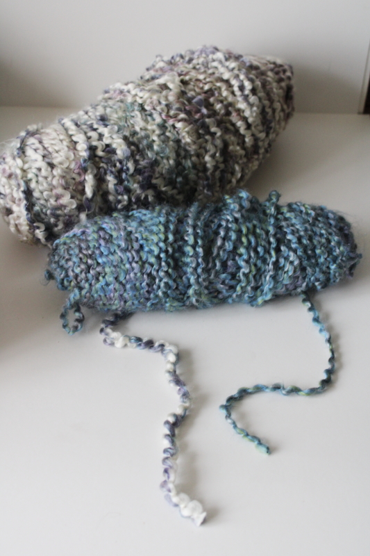 photo of yarn lot Homespun, Thick n Quick, Fireside chunky acrylic cool blues pink colors grey #10
