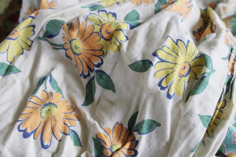 photo of yellow prints 30s 40s 50s vintage cotton feedsack scrap fabric for quilting sewing projects #5