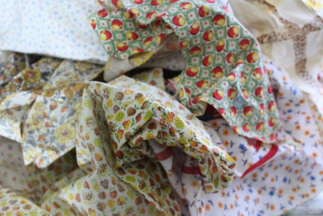 photo of yellow prints 30s 40s 50s vintage cotton scraps bundle for quilting sewing craft projects #1